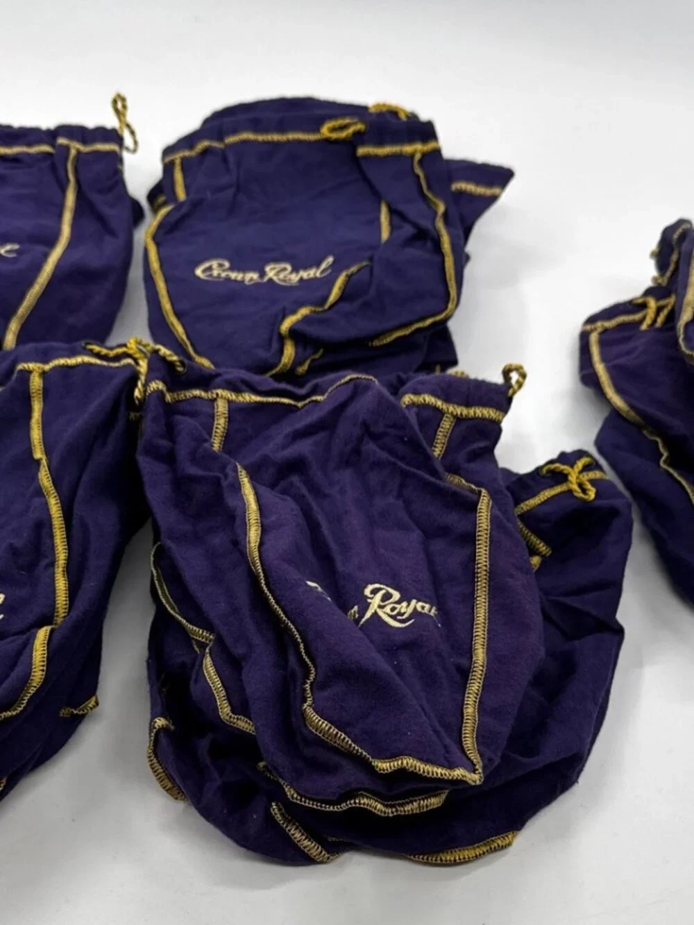 Crown Royal Bags Purple Lot of 23 Size Medium 6x9in Drawstring Unused from 2014